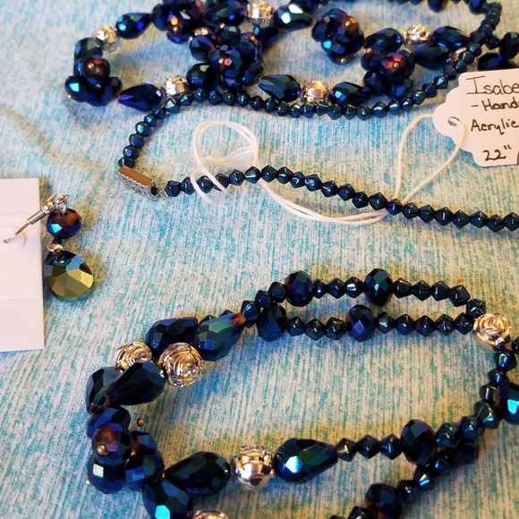 NWT 3pc Handmade Necklace Bracelet Earrings - Picture 7 of 8